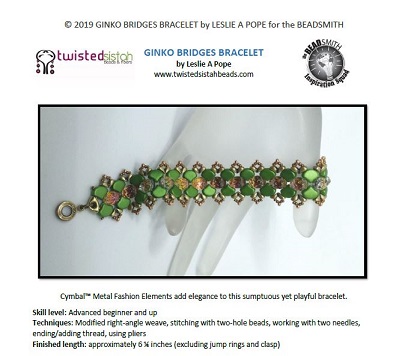 ginko bridges bracelet met ginko of oval baroque cab