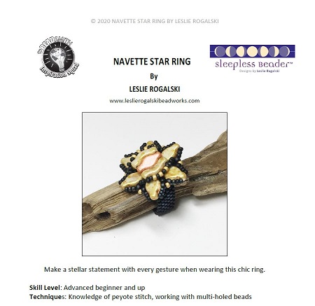 navette star ring met navette of bridge beads