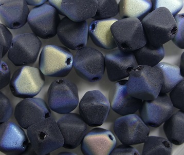 0010512 Matte Jet AB dubbele piramide. Bi-cone gevormd 6x6 mm color 23980-84100-28701