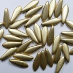 0040262 dagger beads 16×5 mm matte metallic flax color 00030-01710