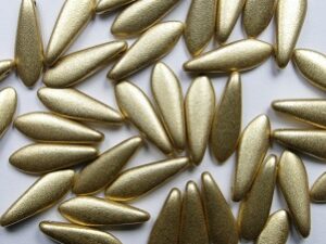 0040262 Matte Metallic Flax Dagger Beads 20 Pc. - Afbeelding 1