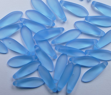 0090437 dagger beads 16×5 mm matte aquamarine color 60010-84110
