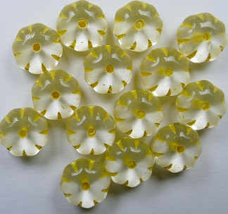 013 pumkin beads 8x11 mm crystal bright yellow striped color 00030-54320