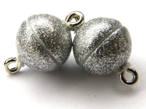 Acryl Magnetic Clasp: Glittery Silver 10 mm. - Afbeelding 1