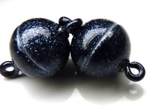 Acryl Magnetic Clasp: Glittery Black 10 mm.