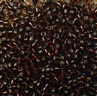 db-11-1684 miyuki delica 11-0 silver glazed mahogany brown color 1684