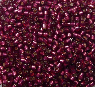 tt-01-2113 toho treasures 11-0 silver lined milky pomegranate color 2113