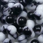 06-R-S0050 6 mm round druck beads Opaque Jet-white color S0050