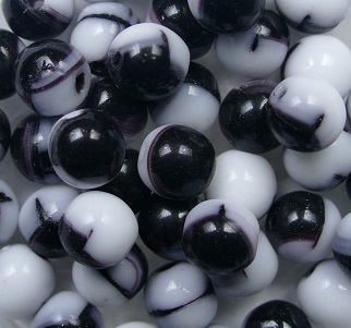 06-R-S0050 6 mm round druck beads Opaque Jet-white color S0050