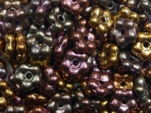 FN-00030-01640 Matte Metallic Bronze Iris Forget-Me-Not Beads 50 Pc.