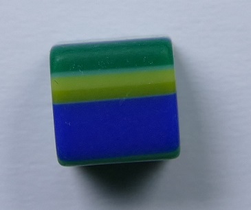 Pol-cub8z-blgrm polaris cubes 8 mm zebra blauw groen melee