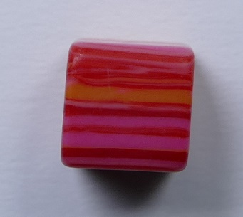 Pol-cub8z-rrom polaris cubes 8 mm zebra rood-roze-oranje melee