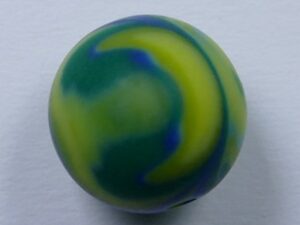 Pol-r12z-blgrm 12 mm Polaris ronde kraal, Zebra Blauw Groen Gemeleerd - Afbeelding 1