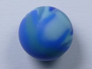Pol-r12z-blm 12 mm Polaris ronde kraal, Zebra Blauw Gemeleerd