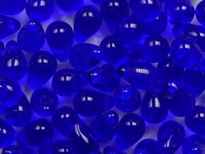 CD-6x4-30080 6x4 mm Transparent Cobalt Blue Czech Glass Drops 50 stuks