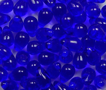 cd-6x4-30080 czech drops 4x6 mm transparent Cobalt Blue