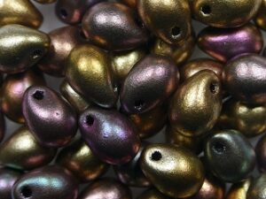 CD-7x5-00030-01620 5x7 mm Matte Metallic Gold Copper Iris Drops 50 Pc. - Afbeelding 1