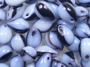 CD-7x5-X1660 5x7 mm Opaque White-Jet Drops 50 Pc. - Afbeelding 1
