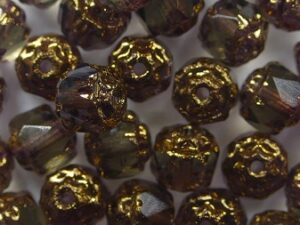 0020313 Black Diamond Copper Facet Cathedral Beads 6 mm. 12 Pc. - Afbeelding 1