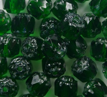0100564 bottle green silver picasso cathedral beads color 50150-43400