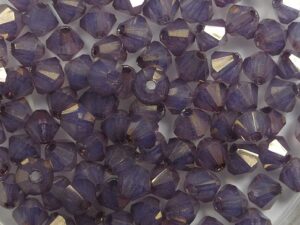 04-MC-01000-14496 White Opal Violet Luster bicones 4 mm 50 stuks
