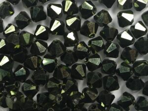 04-MC-23980-14495 Jet Green Metallic Luster bicones 4 mm 50 stuks