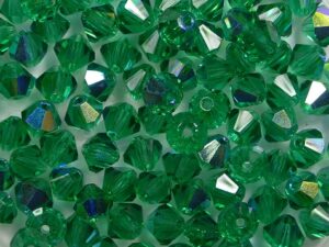 04-MC-50640-28701 Green Smaragd AB bicones 4 mm 50 stuks