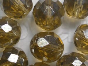 FP1-10-10200-14400 Smoke Topaz Luster Czech Glass Facet Firepolish 10mm 10 stuks - Afbeelding 1