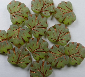 MPL-50220-54319-84100 Matte Olivine Copper Inlay Maple Leaf