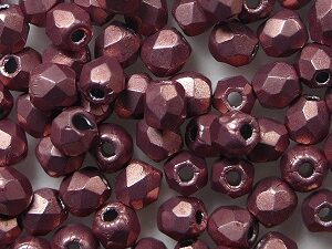 FP1-03-05A07 ColorTrends Saturated Metallic Blooming Dahlia Czech Glass Facet Firepolish 3mm 50 stuks