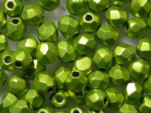 FP1-03-05A09 ColorTrends Saturated Metallic Lime Punch Czech Glass Facet Firepolish 3mm 50 stuks - Afbeelding 1