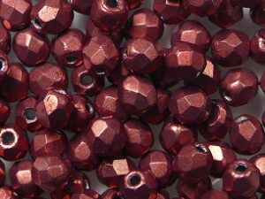 FP1-03-06B02 ColorTrends Saturated Metallic Valiant Poppy Czech Glass Facet Firepolish 3mm 50 stuks - Afbeelding 1