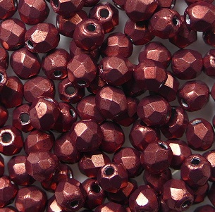 fp1-03-06B02 firepolish 3 mm ColorTrends Saturated Metallic Valiant Poppy