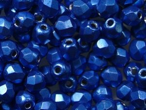 FP1-03-06B03 ColorTrends Saturated Metallic Nebulas Blue Czech Glass Facet Firepolish 3mm 50 stuks