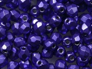 FP1-03-06B07 ColorTrends Saturated Metallic Ultra Violet Czech Glass Facet Firepolish 3mm 50 stuks - Afbeelding 1