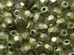 FP1-03-06B09 ColorTrends Saturated Metallic Limelight Czech Glass Facet Firepolish 3mm 50 stuks - Afbeelding 1