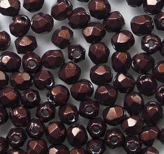 fp1-03-07B01 firepolish 3 mm ColorTrends Saturated Metallic Chicory Coffee