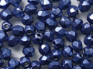 FP1-03-07B02 ColorTrends Saturated Metallic Bluestone Czech Glass Facet Firepolish 3mm 50 stuks