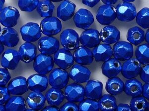 FP1-03-07B03 ColorTrends Saturated Metallic Galaxy Blue Czech Glass Facet Firepolish 3mm 50 stuks - Afbeelding 1