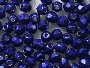 FP1-03-07B07 ColorTrends Saturated Metallic Evening Blue Czech Glass Facet Firepolish 3mm 50 stuks - Afbeelding 1