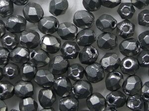 FP1-03-07B08 ColorTrends Saturated Metallic Frost Grey Czech Glass Facet Firepolish 3mm 50 stuks - Afbeelding 1
