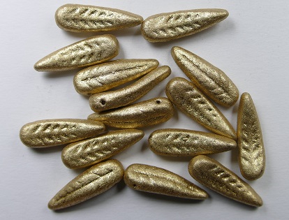 0040264 matte metallic flax birds wing beads, vleugels, color 00030-01710
