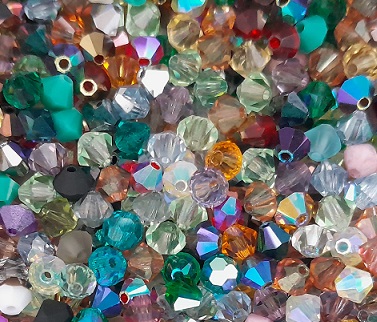 04-mc-mixed colors 4 mm machine cut bicones gemengde kleuren