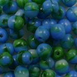 05-R-X1972 Opaque Blue Green Mix 5 mm round beads color X1972