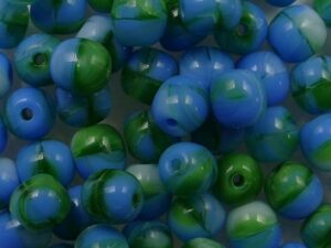 05-R-X1972 Opaque Blue Green Mix Round 5 mm. 60 Pc. - Afbeelding 1