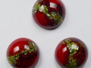 CAB-18-RO-RB-F Glass Cabochon Round 18 mm Red Black Foil