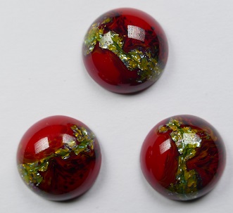 CAB-18-RO-RB-F Glass Cabochon Round 18 mm Red Black Foil