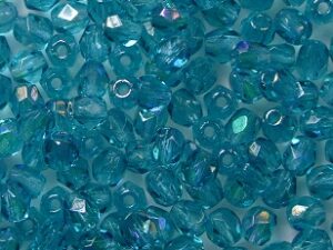 FP1-03-60150AR Luster Rainbow Teal Czech Glass Facet Firepolish 3mm 50 stuks - Afbeelding 1