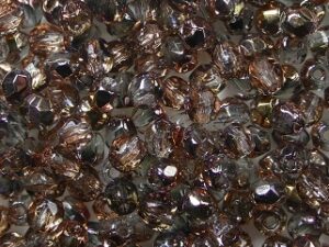 FP1-03-30010C Light Sapphire Copper Czech Glass Facet Firepolish 3mm