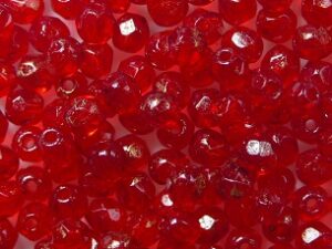 FP1-03-90080GM Gold Marbled Siam Ruby Czech Glass Facet Firepolish 3mm 50 stuks - Afbeelding 1
